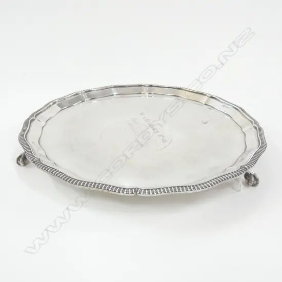 STG SILVER SALVER SHEFFIELD 1967 593 GRAMS