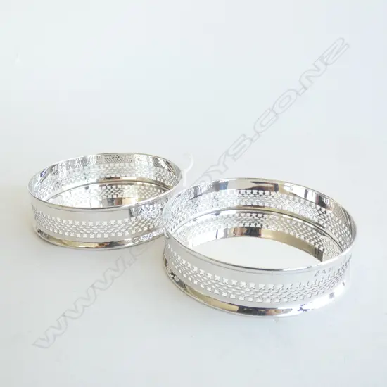 PR STG SILVER WINE COASTERS, B'HAM 1977 187 GRAMS