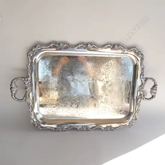 LARGE SILVER PLATE TRAY 695x435mm