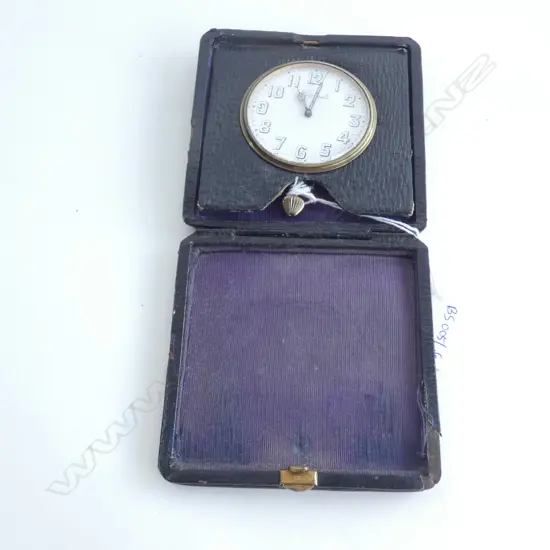 VINTAGE HARRODS TRAVEL CLOCK LEATHER CASE