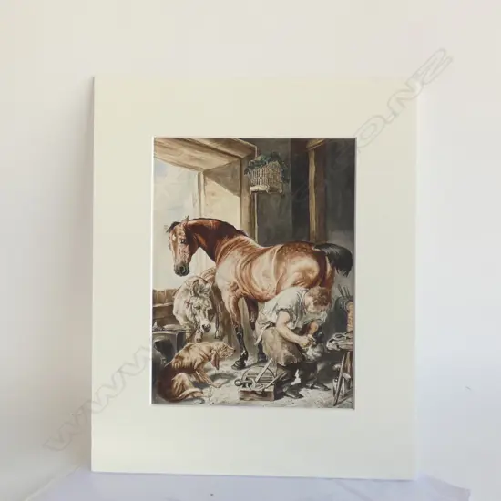 19THC FINE W/C AFTER SIR EDWIN LANDSEER 'SHOEING'