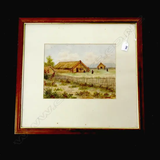 A.S. Wemyss, 'Native Village - King Country' watercolour, signed