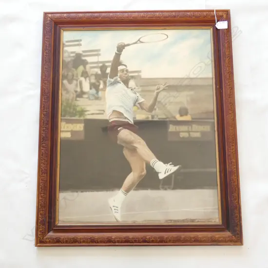 CHRIS LEWIS, SINGLES CHAMPION, BENSON AND HEDGES GRAND PRIX TENNIS TOURNAMENT PHOTOGRAPH, 1985