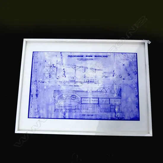 BLUEPRINT PLANS FOR 'AMUSEMENT PARK AUCKLAND' C.1927 545x865mm REPRODUCTION PRINT