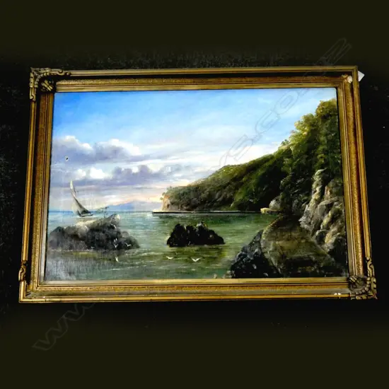 T. R. ATTWOOD 'TAINUI COVE, THAMES COAST' COLONIAL OIL ON CANVAS 500x750mm AF 