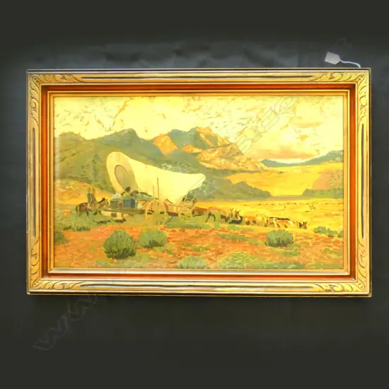 ROBERT WESLEY AMICK 'THE PIONEERS' PRINT WITH OIL FINISH 445x750mm