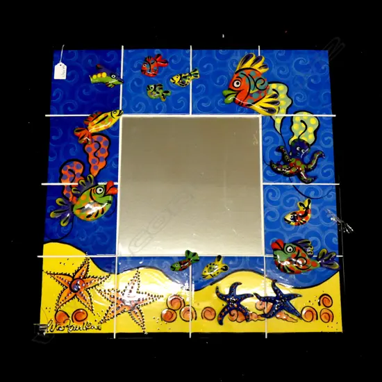TILED MIRROR SEA / FISH THEME 590mm sq