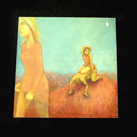 OIL ON CANVAS 'COOK TOWN ORCHIDS' BY 'FRITHA BURGIN' 2004 - 1000 X 1000MM