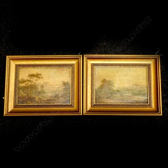 PR SMALL 19thC LANDSCAPE PAINTINGS, UNSIGNED. MODERN FRAMES.120x170mm