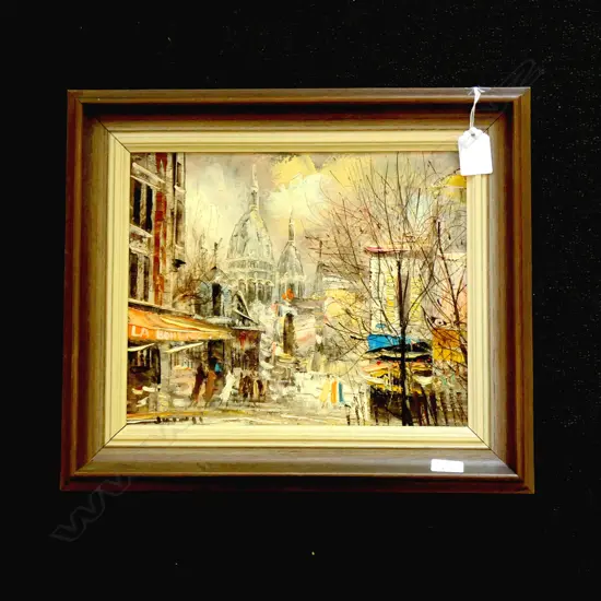 JUNJI YAMASHITA 'PARIS'  OIL ON CANVAS, SIGNED & DATED 1973 VERSO. 210 x 260mm