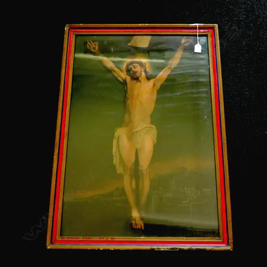 OLD RUSSIAN CHRIST ON THE CROSS PRINT  500 X 640MM