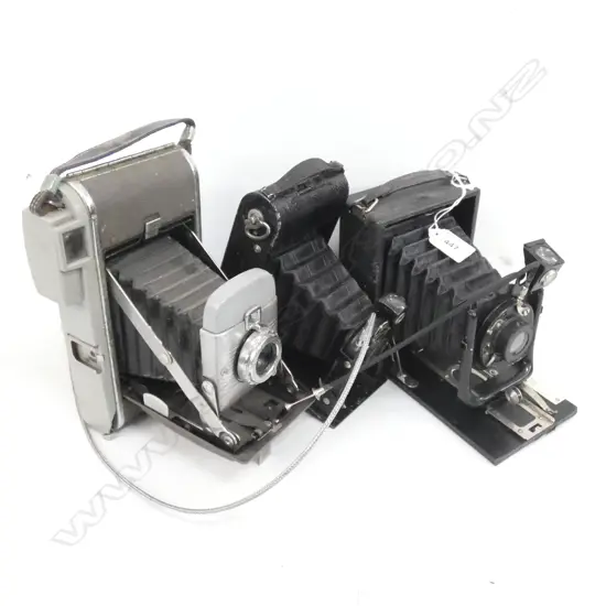3 VINTAGE FOLDING CAMERAS 
