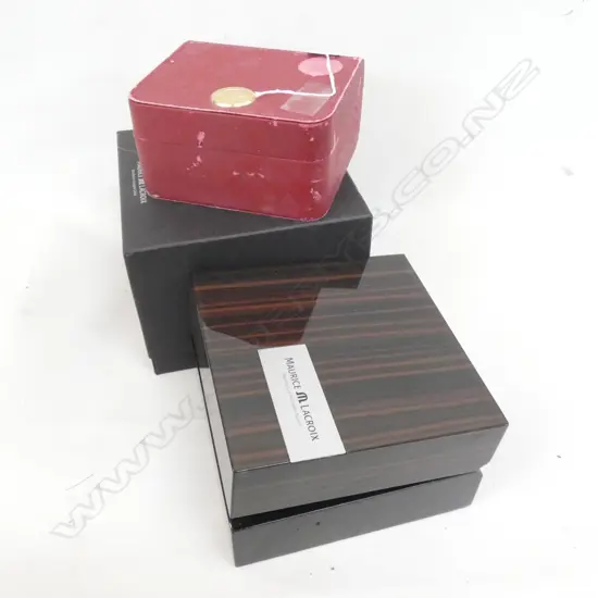 2 EMPTY WATCH BOXES; MAURICE LACROIX & OMEGA