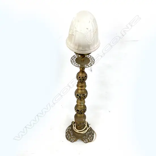 BRASS & GLASS FLOOR LAMP H. 1080MM