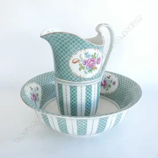 BOOTHS 'EMPIRE' WASH BASIN (DIA 415MM)  & JUG (H 330MM) 