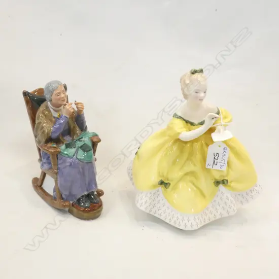 2 R/DOULTON FIGURINES; 'THE LAST WALTZ' & 'A STITCH IN TIME' H.155mm