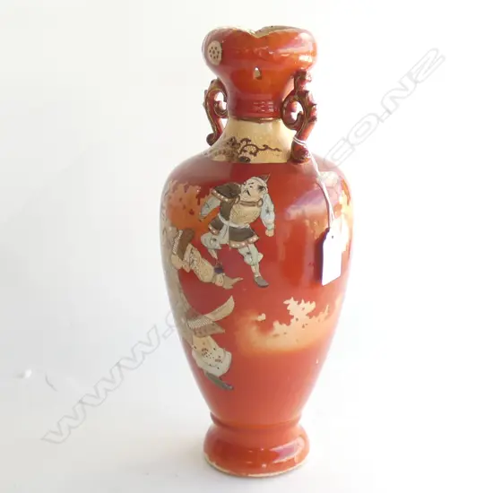 LATE 19THC JAPANESE SATSUMA VASE H,320MM