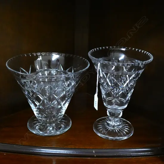 2 CUT CRYSTAL VASES H.205mm