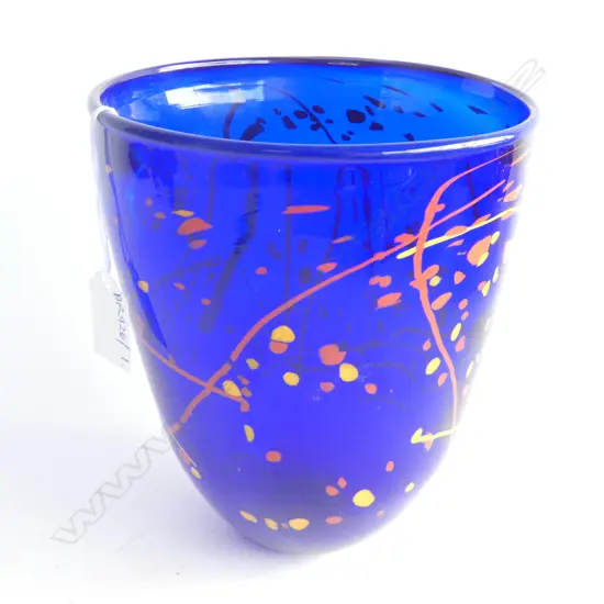 LYNDON OVER ART GLASS VASE H.200mm SIGNED 