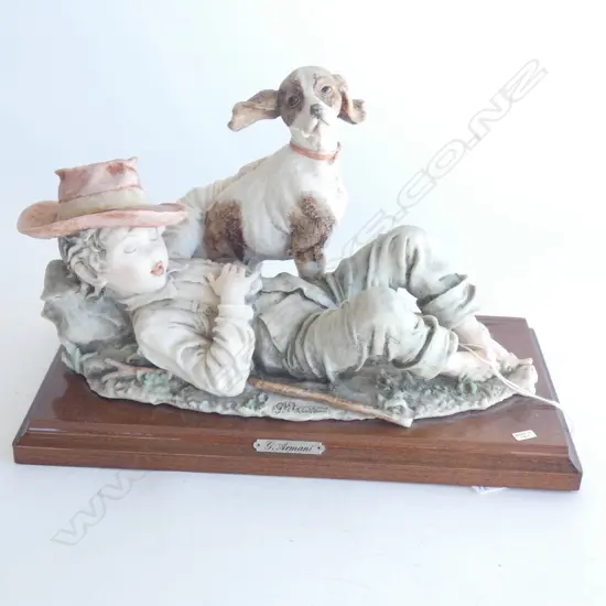 G ARMANI BOY WITH DOG FIGURINE L. 265MM