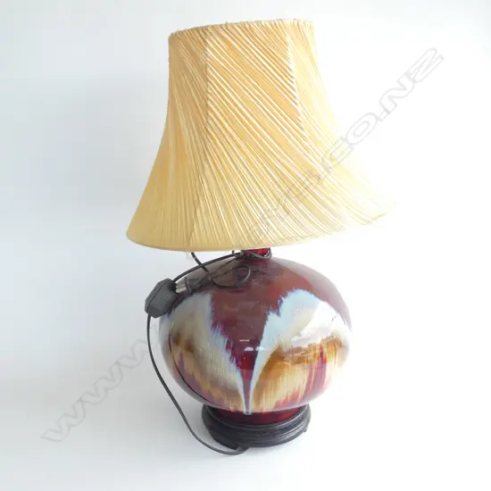 RED GLAZED TABLE LAMP H.650mm A/F