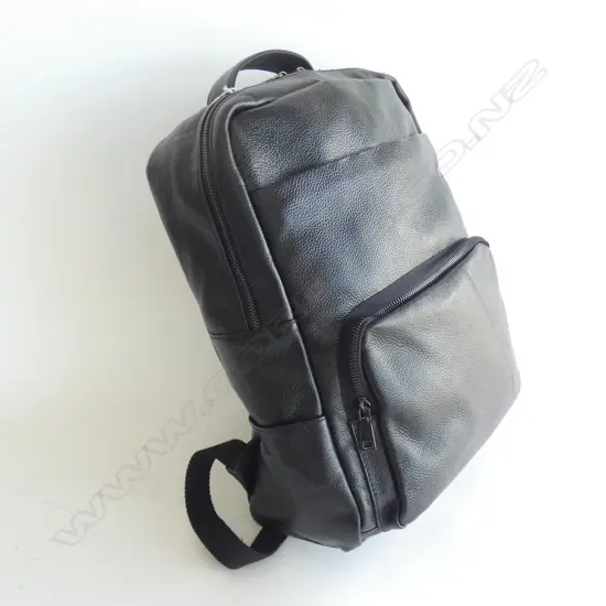 BLACK LEATHER BACK PACK H.400mm