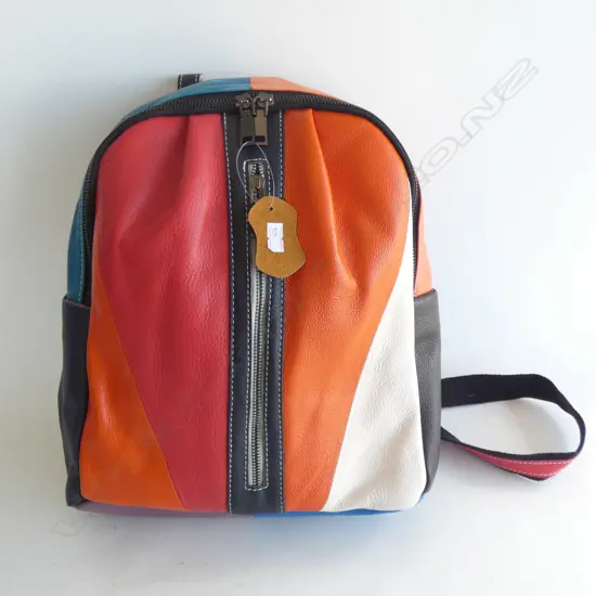 MULTI COLOURED LEATHER BAG H.300mm