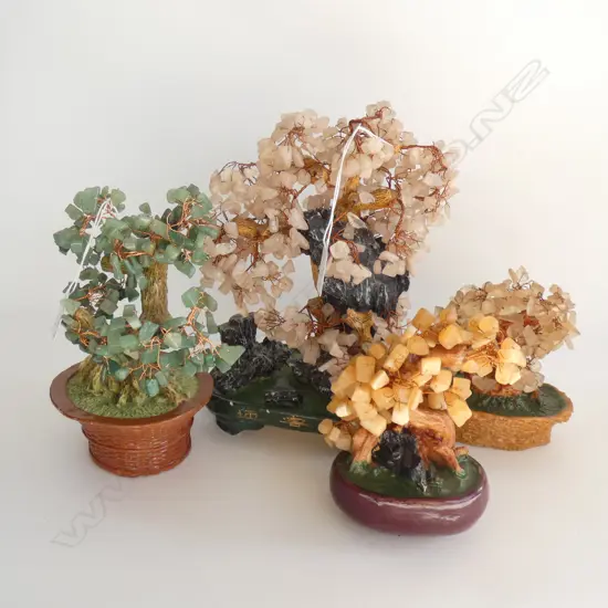 4 QUARTZ CRYSTAL GEM TREES H.240mm