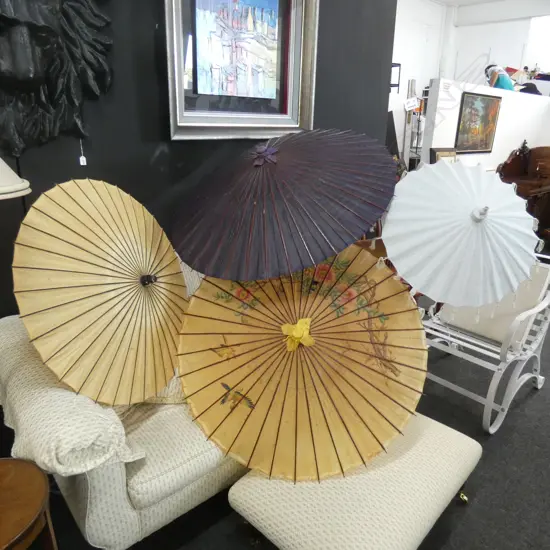 4 ORIENTAL PAPER UMBRELLAS L.700mm