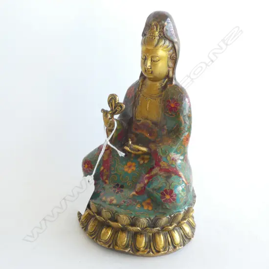 CLOISONNE SEATED KUANYIN H.210mm