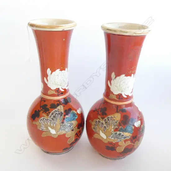 PR RED SATSUMA VASES H.260mm