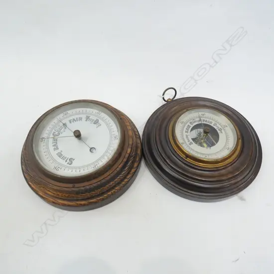 2 CIRCULAR BAROMETERS 190mm dia