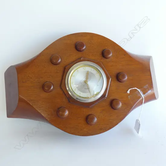 MAHOGANY AEROPLANE PROPELLER CLOCK L.390mm