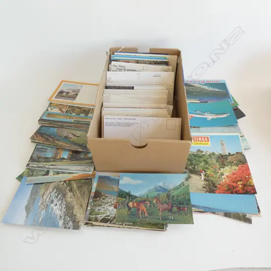 SHOE BOX FULL OF OLD POSTCARDS 