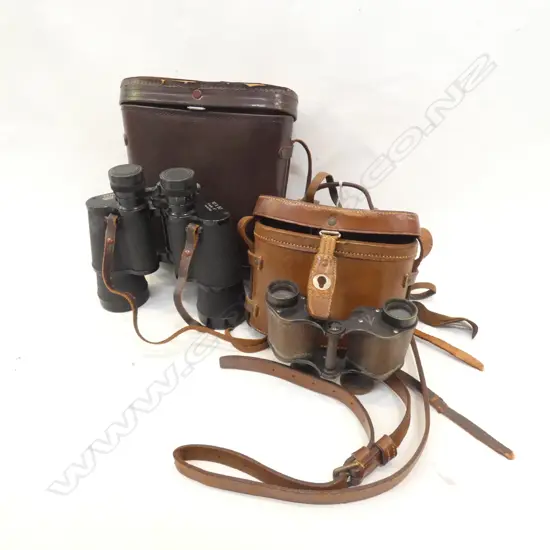 2 PRS BINOCULARS, CASED 