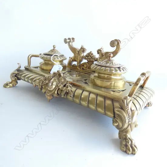 ORNATE FRENCH BRASS STANDISH W 360 MM