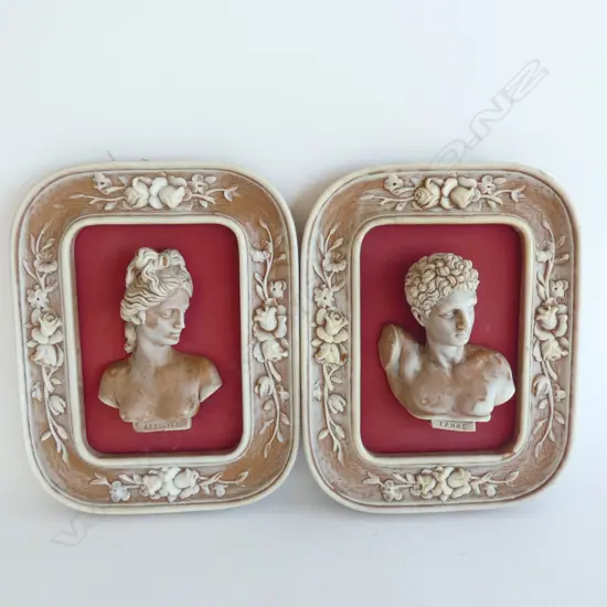 PR CAMEO STYLE FRAMES WITH 3D GREEK GODS; APHRODITE & HERMES 190 X 240MM