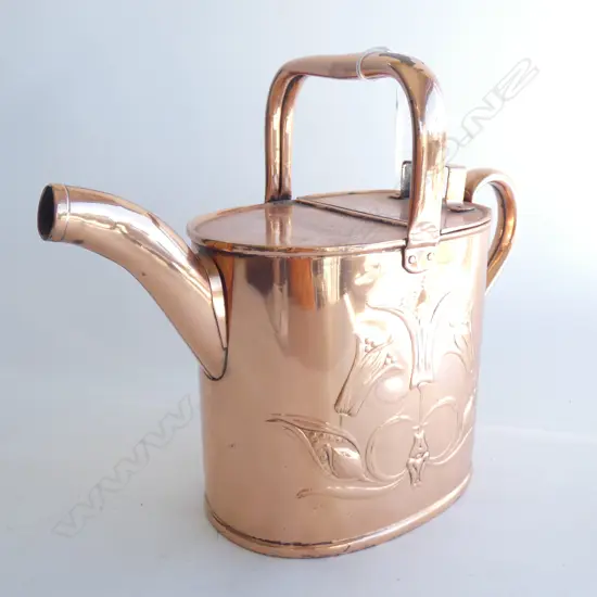 JS&S COPPER ART NOUVEAU WATERING CAN H.250mm