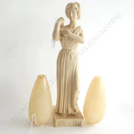 RESIN GREEK FIGURINE H.400mm + 2 ALABASTER PCES
