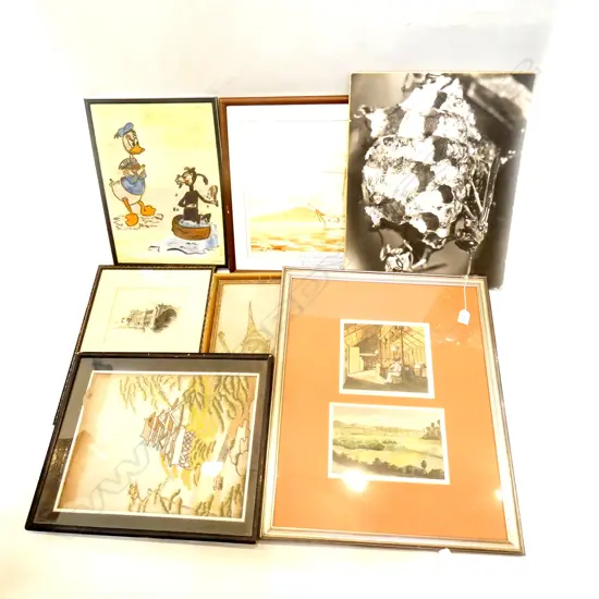 7 OLD PAINTINGS /LITHOGRAPHS/ PRINTS 