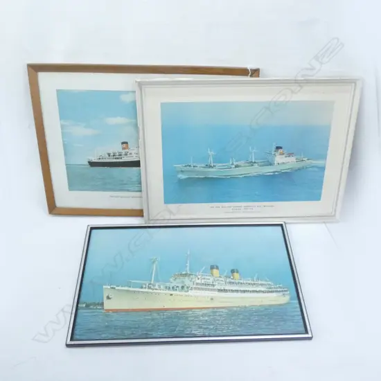 3 OLD SHIPS PRINTS; OLDENBARNEVELT / MV MATAURA & MV RANGITANE (330 X 570MM) 