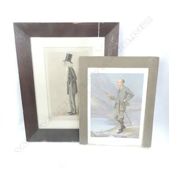 PR OLD VANITY FAIR PRINTS; FATHER TIME & POST MASTER GENERAL 310 X 230MM 