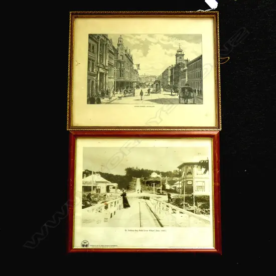 PR OLD FRAMED PHOTOS; ST HELIERS BAY RD 1890'S & EARLY QUEEN ST. 300 X 290MM