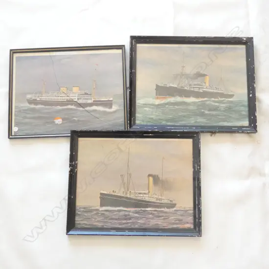 3 SHIPS PRINTS BY WW STEWART   335 X 260MM A/F