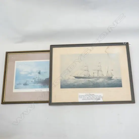 2 OLD SHIPS PRINTS; BENNEVIS 1928 & SS TARARUA 430 X 260MM
