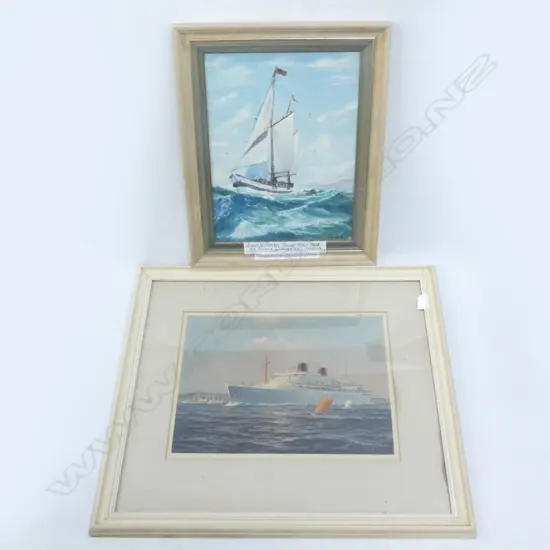 OIL ON BOARD 'JANE GIFFORD SCOW 1908' 'JOHN WOOD' (310X 385MM)+ 'WILLEM RUYS' ' VICTOR TRIP'