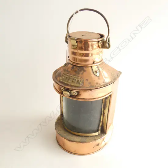 OLD SHIPS COPPER STERN LANTERN WITH SWING HANDLE H. 220