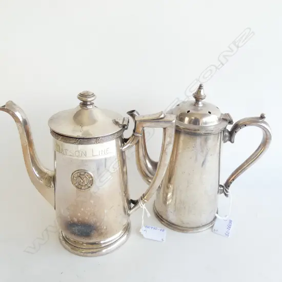 PR SM MARITIME COFFEE POTS; MATSON LINE (H 200MM) & ROYAL MAIL STEAM PACKET CO