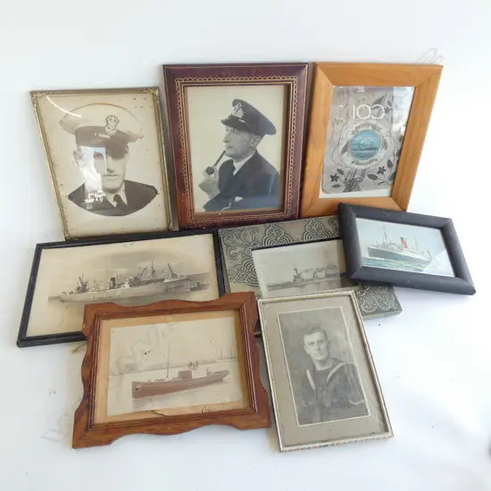 	8 OLD MARITIME PORTRAIT PHOTOS & SHIPS 230 X 135MM