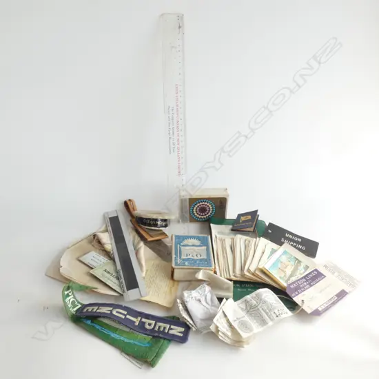 BAG ASST SHIPPING MEMORABILIA; TICKETS; SIGNS / CARDS / PENNANT/ LUGGAGE TAGS ETC.